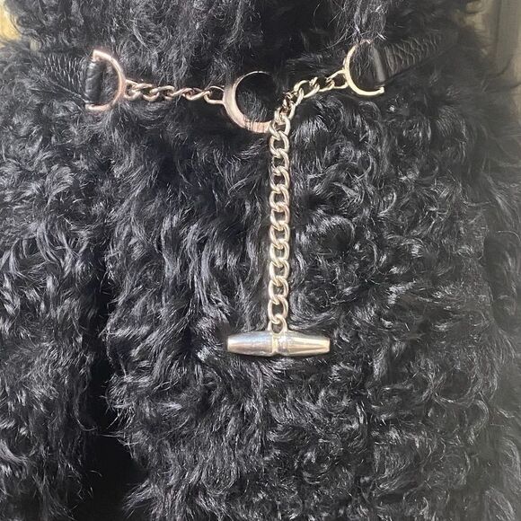 Ralph Lauren Long Black Curly Lamb Shearling Vest - Picture 10 of 16